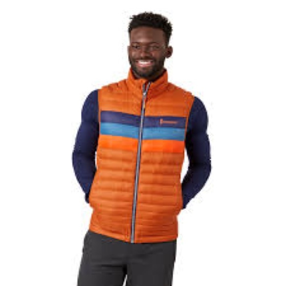 NEW Cotopaxi Men's Fuego Two-Tone Orange Blue Down Puffer Vest size M L